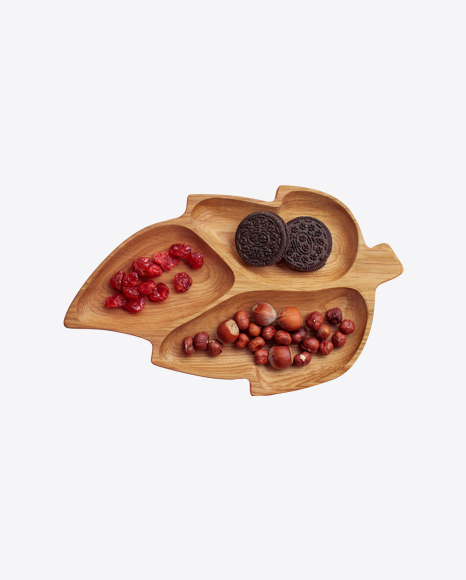 Wooden Plate w/ Sweet Snacks & Hazelnuts