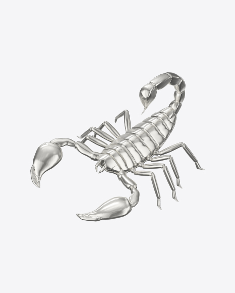 Silver Scorpion Figurine PNG
