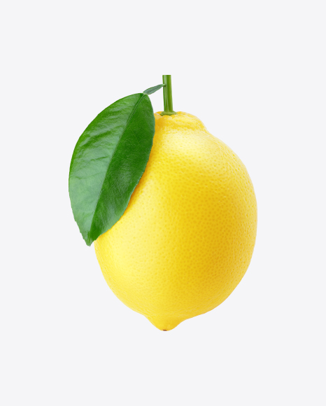 Lemon with Leaf PNG