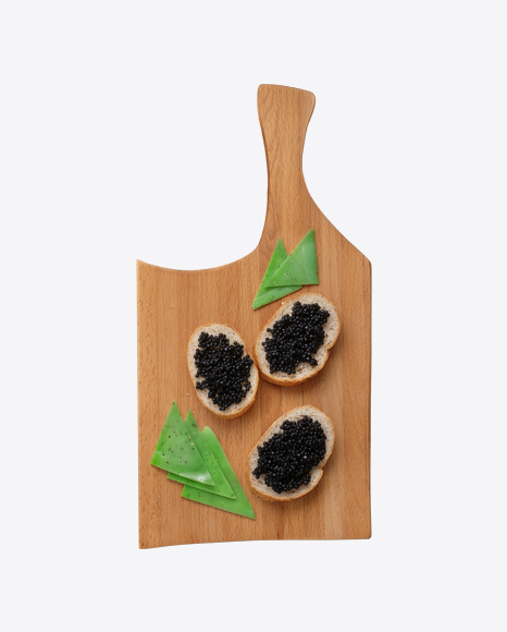 Vegan Caviar Toasts w/ Green Cheese Slices