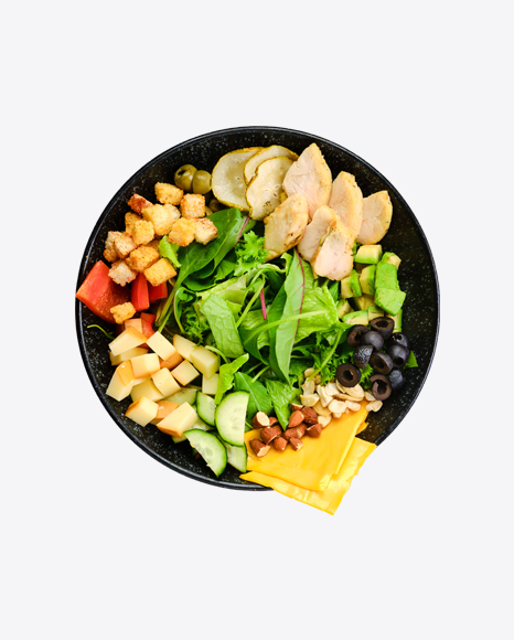 Bowl w/ Salad Mix & Various Snacks