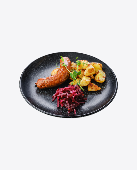 Fried Sausage w/ Fried Potatoes & Marinated Beetroot