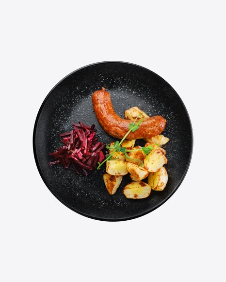 Fried Sausage w/ Fried Potatoes & Marinated Beetroot