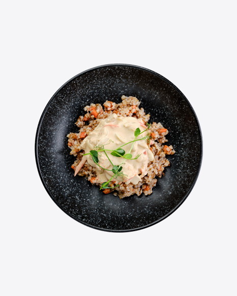 Buckwheat w/ Fried Carrot Slices & Creamy Sauce