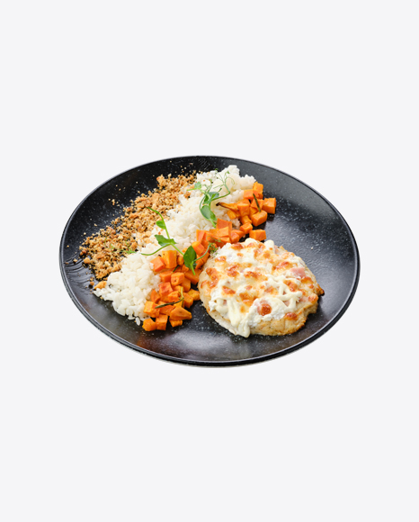 Chopped Pork Cutlet w/ Ham, Cheese, Carrot & Rice
