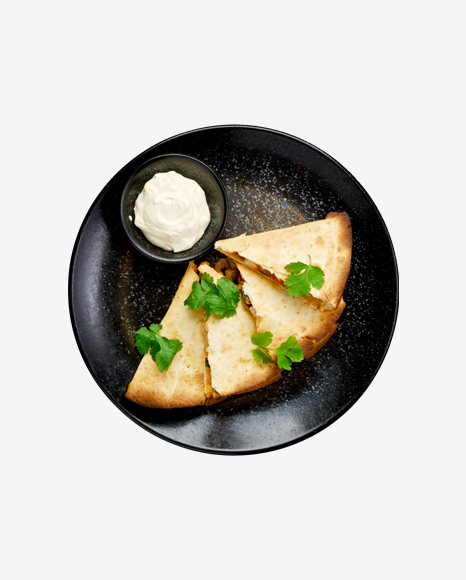 Quesadilla w/ Chicken Meat, Cheese & Pickled Cucumber