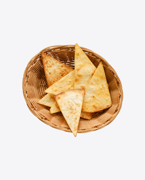 Tortilla Slices in Wicker Backet