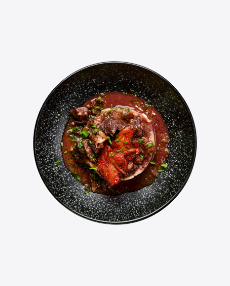 Beef Goulash w/ Bacon Chips, Mashed Potato & Black Currant Sauce