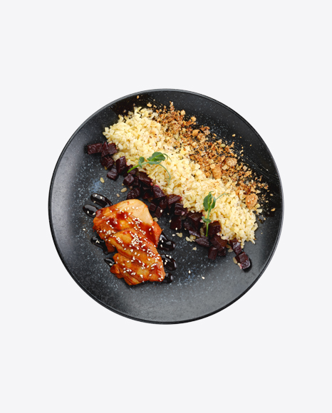 Fried Chicken w/ Teriyaki Sauce & Pearl Barley