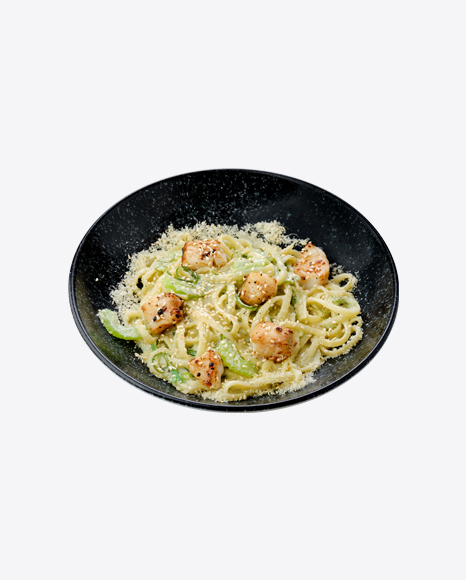 Spaghetti w/ Chuka Salad, Fried Zander Fillet & Sauce