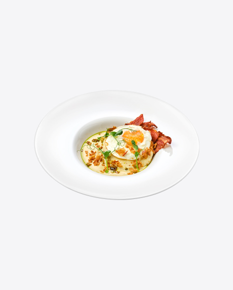 Fried Egg w/ Bacon Slices & Chips
