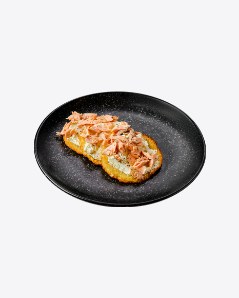 Fried Potato Patties w/ Greek Yogurt & Salmon