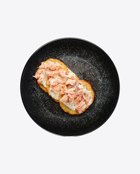 Fried Potato Patties w/ Greek Yogurt & Salmon