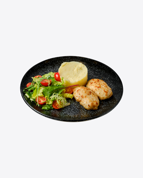 Meat Cutlets with Mashed Potato & Fresh Vegetables