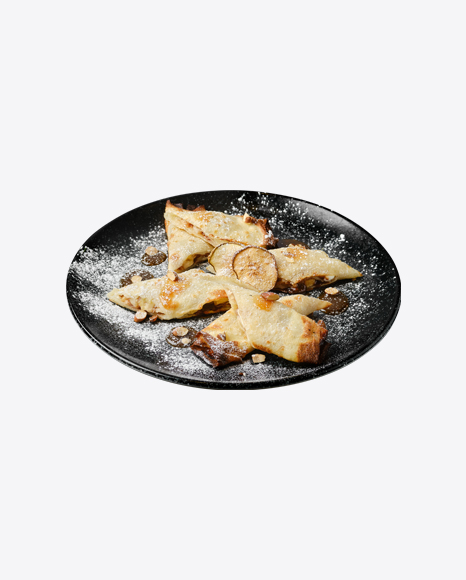 Thin Pancakes w/ Pear, Almond & Caramel