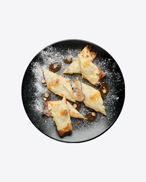 Thin Pancakes w/ Pear, Almond & Caramel