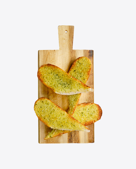Toasted Garlic Bread on Wooden Board