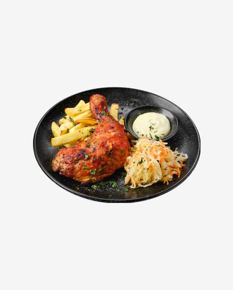 Chicken Leg w/ French Fries & Pickled Cabbage