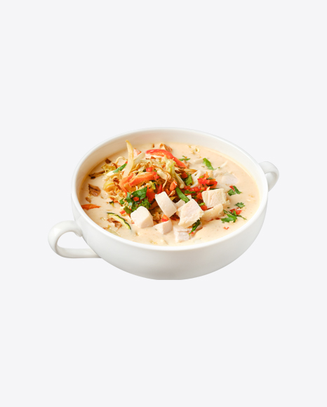 Chicken Cream Soup w/ Fried Carrot & Onion