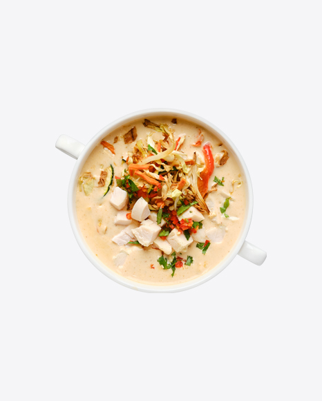Chicken Cream Soup w/ Fried Carrot & Onion