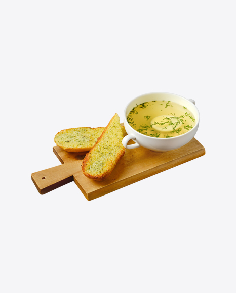 Chicken Bouillon w/ Egg & Crispy Garlic Toasted Bread