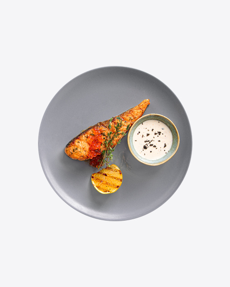 Grilled Salmon Steak with Sauce