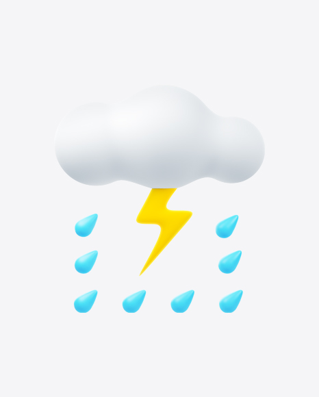 Weather Icon - Downpour and Thunderstorm