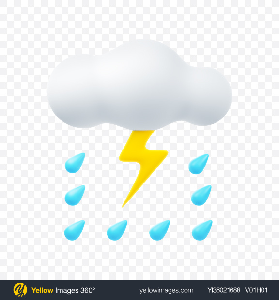 Download Weather Icon - Downpour and Thunderstorm Transparent PNG on ...