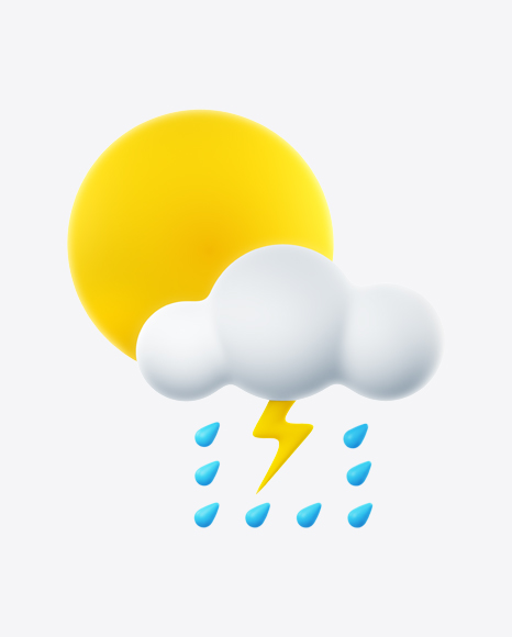 Weather Icon - Cloudy with Downpours and Thunderstorms