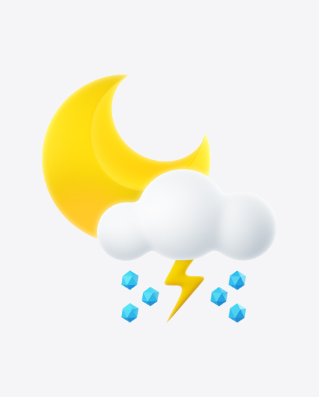 Weather Icon - Night Hail and Thunderstorm
