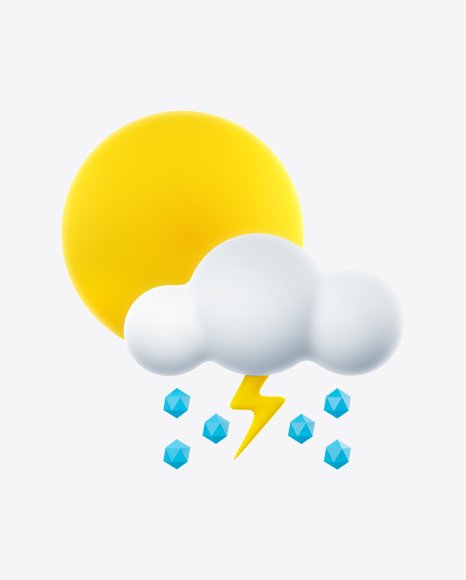 Weather Icon - Cloudy with Hail and Thunderstorm