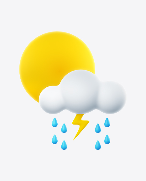 Weather Icon - Cloudy with Rain and Thunderstorm