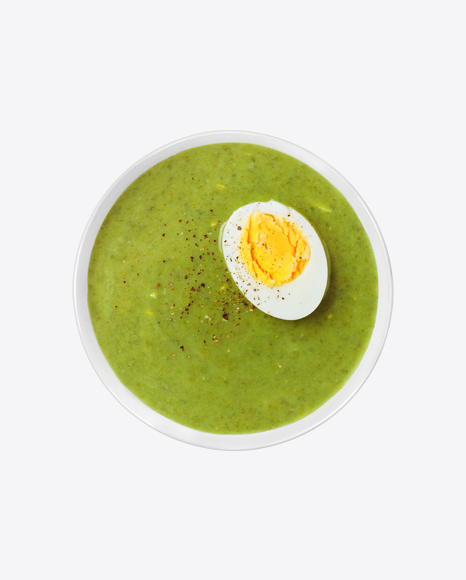 Green Cream Soup w/ Boiled Egg