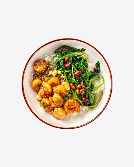 Asian Rice w/ Shrimp and Spinach