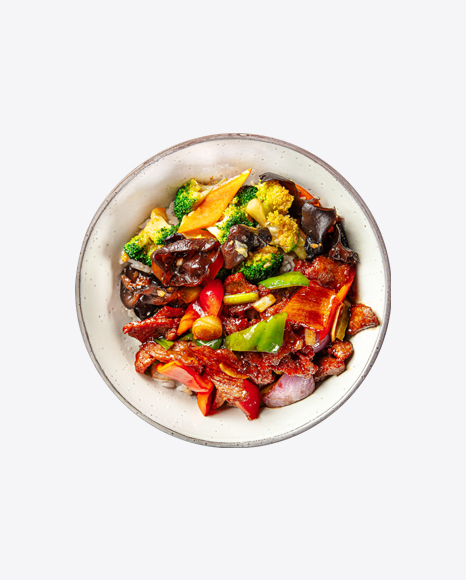 Beef Wok Bowl w/ Vegetables & Rice