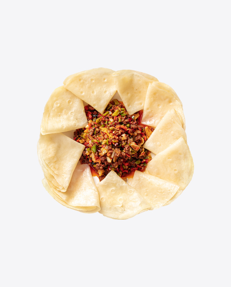 Asian Chopped Meat w/ Rice Flatbread