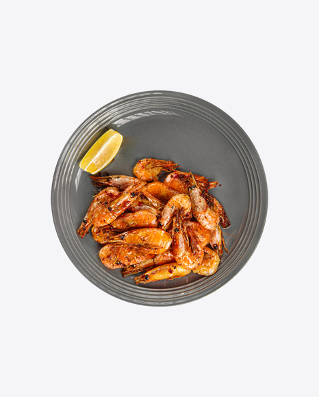 Fried Shrimps w/ Lemon Slice