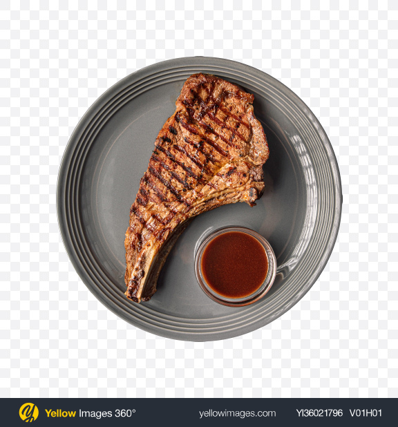 Download Grilled Beef Steak w/ Sauce Transparent PNG on YELLOW Images