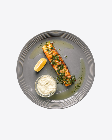 Grilled Salmon Steak with Sauce
