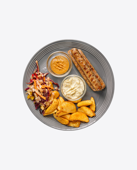 Grilled Sausages w/ Potato Wedges