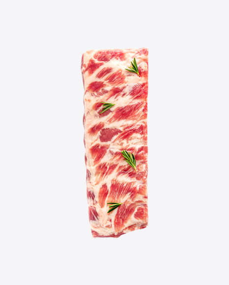 Raw Meat Piece w/ Rosemary Leaves