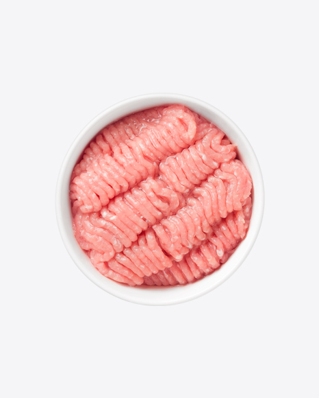 Ground Meat in White Ceramic Bowl