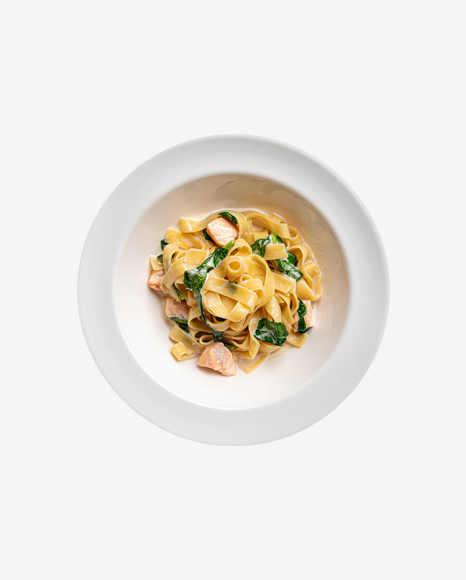 Salmon Fettuccine w/ Spinach