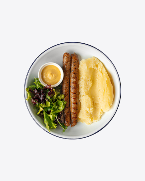 Sausages w/ Mashed Potato and Salad