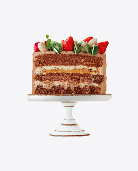 Sliced Cake w/ Strawberries & Nuts