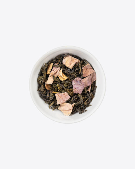 Long Leaf Green Tea Pile w/ Rose Petals