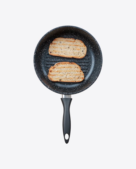 Grilled Bread Slices in Grill Pan