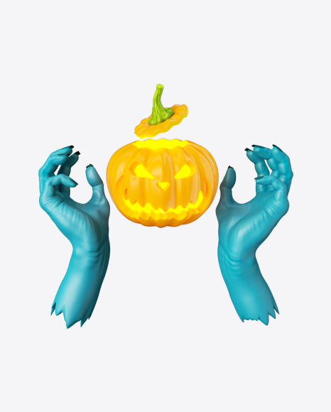 Zombie Hands w/ Pumpkin Head PNG