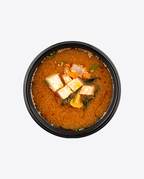 Miso Soup in a Black Bowl