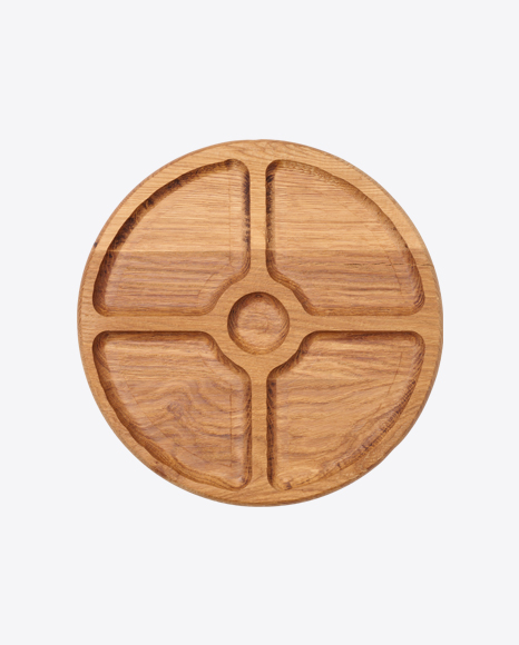 Wooden Snack Plate PNG